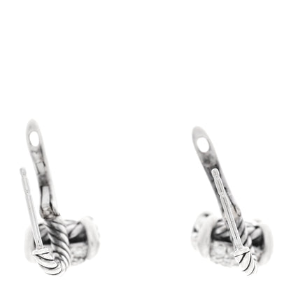 David Yurman Sterling Silver Diamond 10mm Chatelaine Drop Earrings 3 of 4