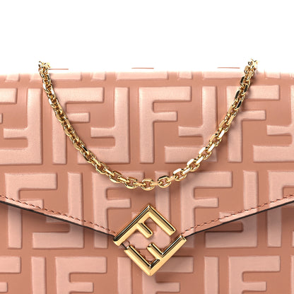 Fendi Calfskin FF Diamonds Wallet On Chain Pink 7 of 10
