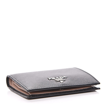 Prada Saffiano Bi-Fold Compact Wallet Black Mughetto 4 of 8