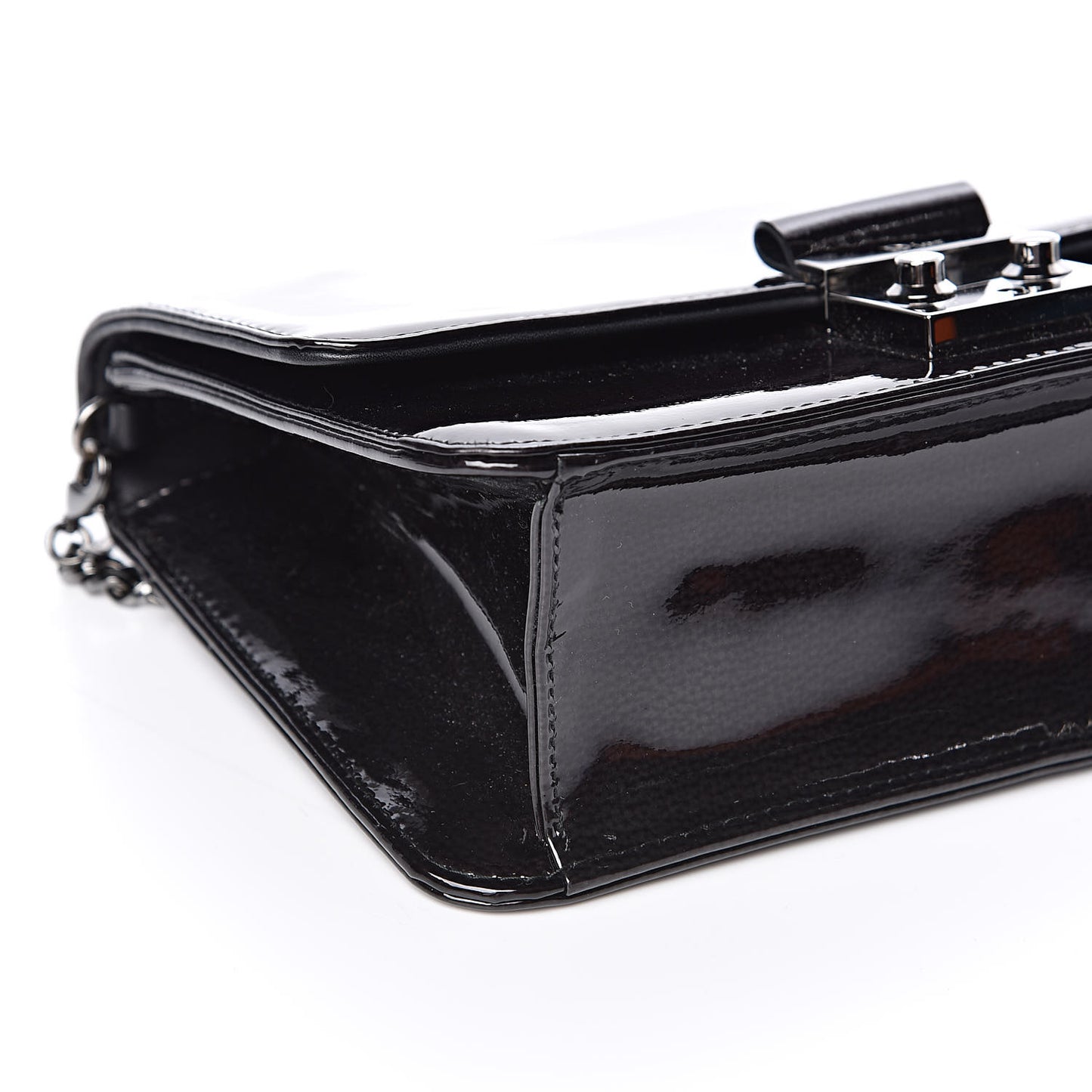 Patent Shoulder Bag Black