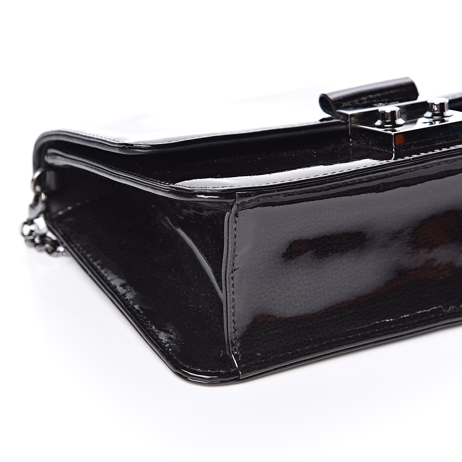 Christian Dior Patent Shoulder Bag Black 8 of 10