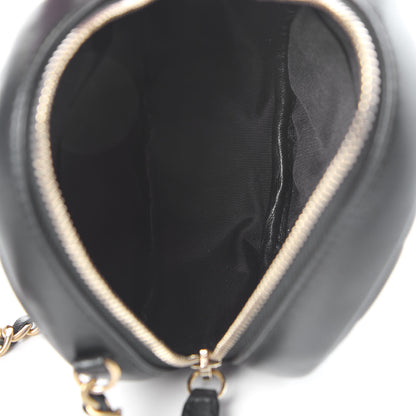 Chanel Lambskin Quilted Studded Round Clutch With Chain Black 5 of 8