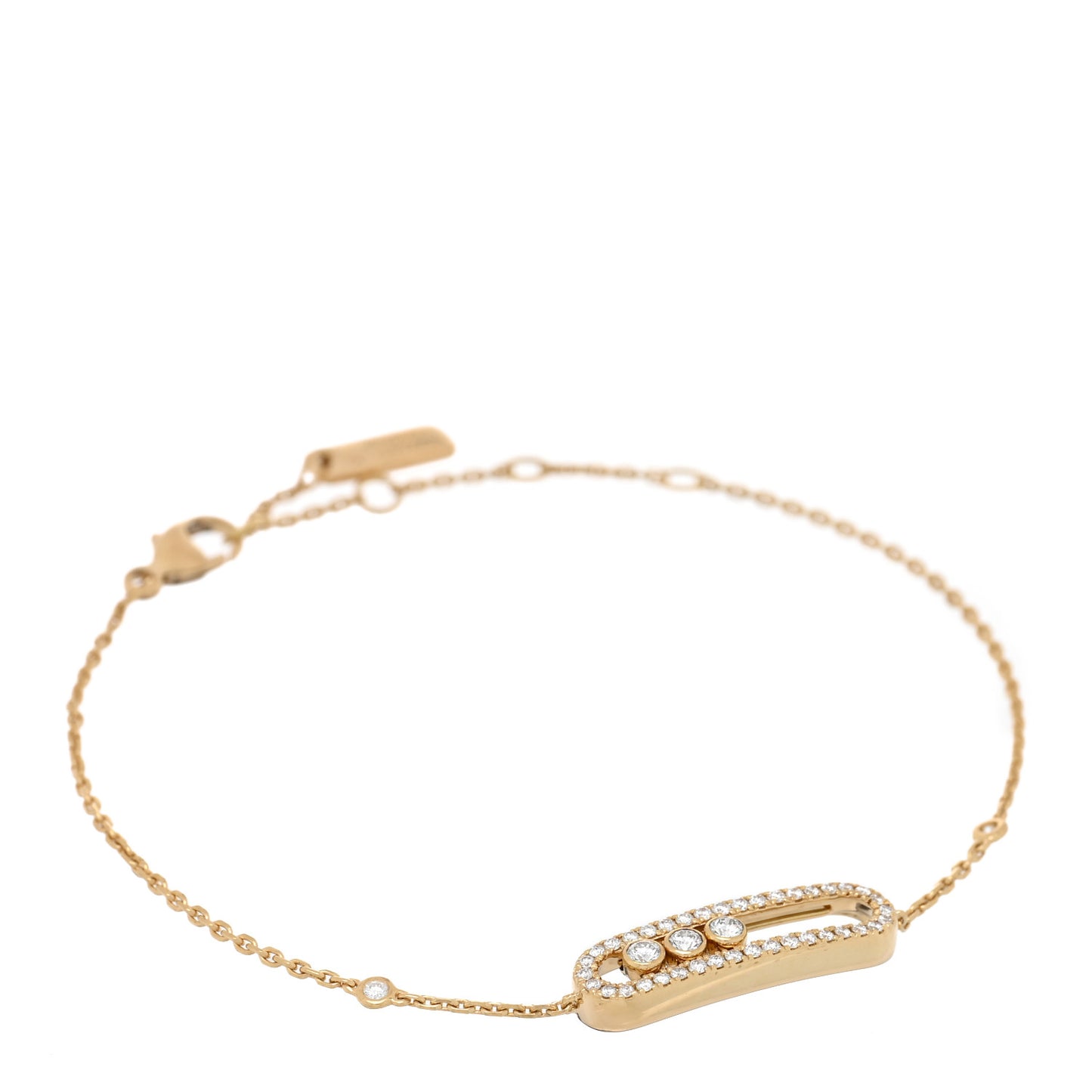 18K Yellow Gold Diamond Classic Baby Move Pave Bracelet