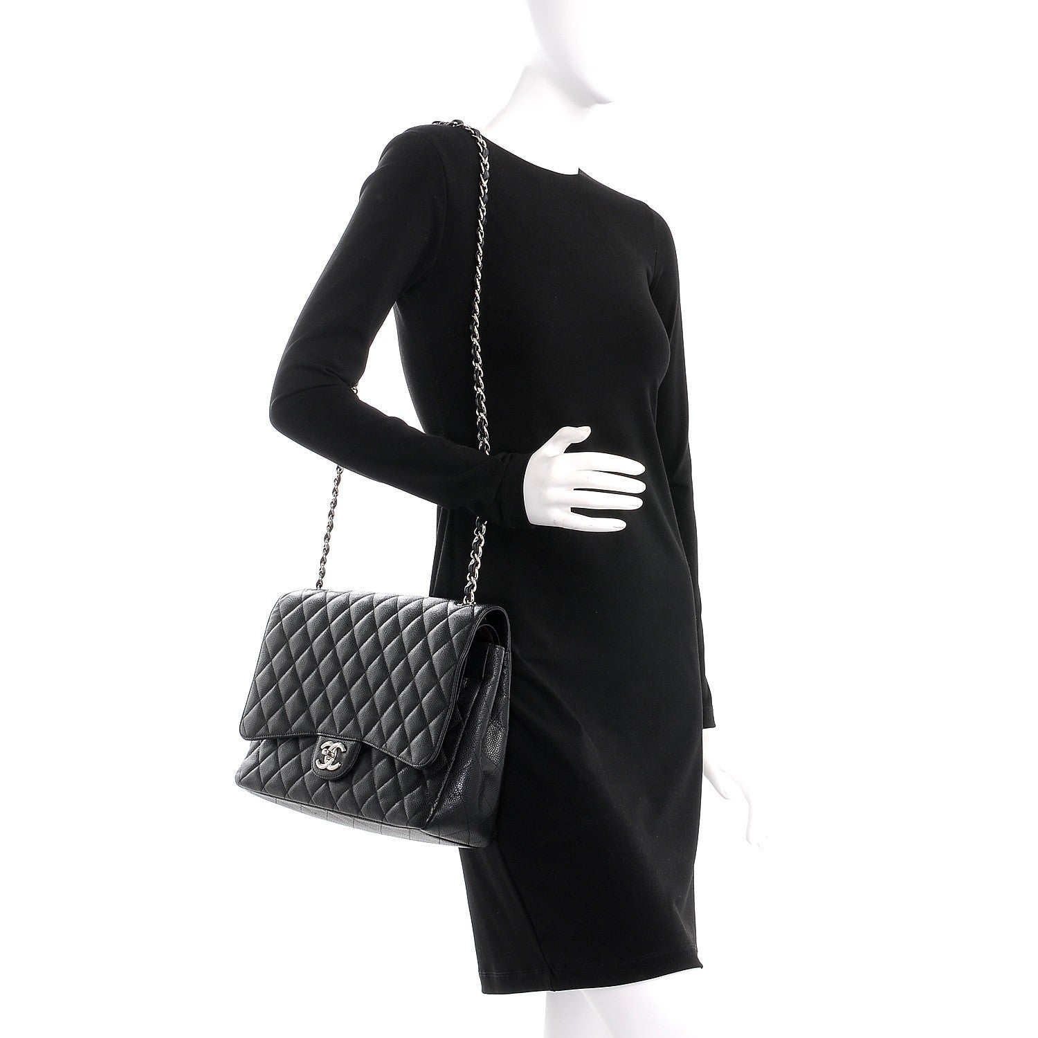 Chanel Caviar Quilted Maxi Double Flap Black 2 of 13