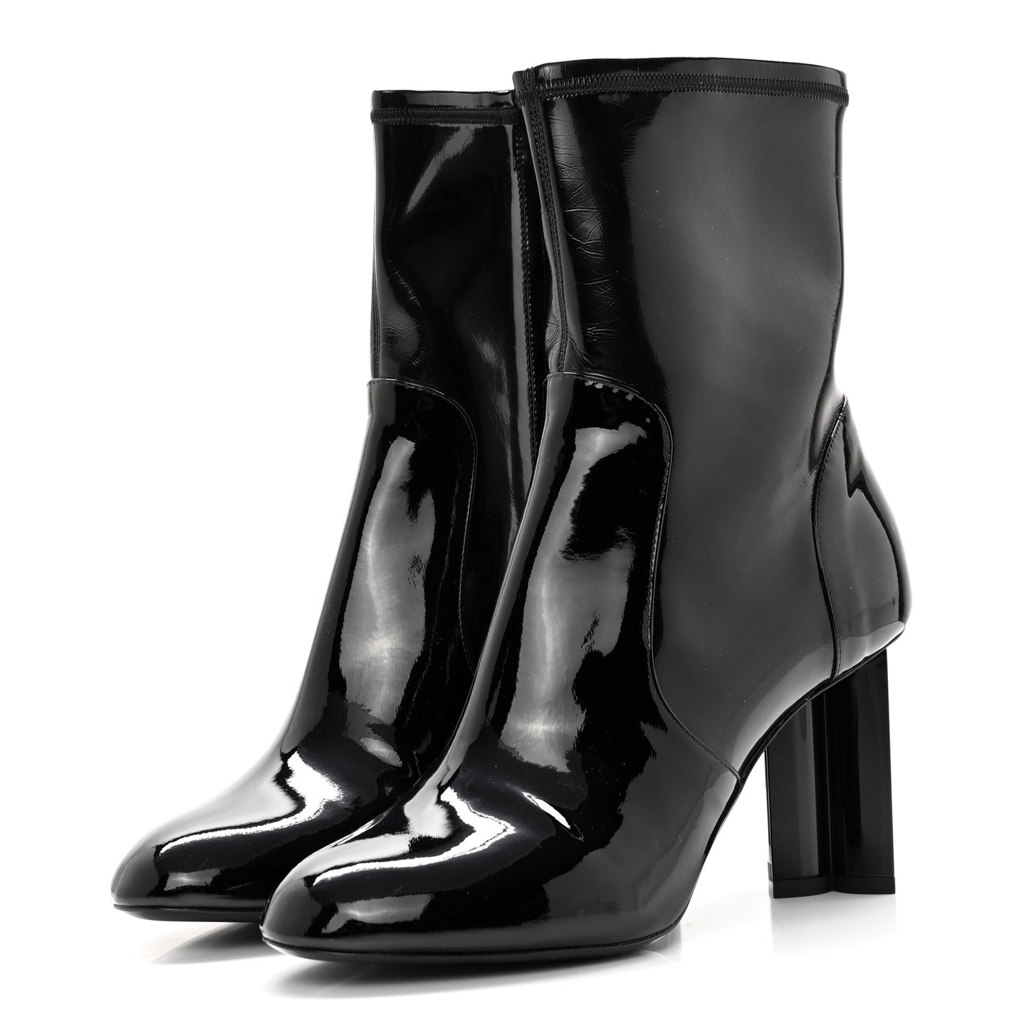 Patent Silhouette Ankle Boots 38.5 Black