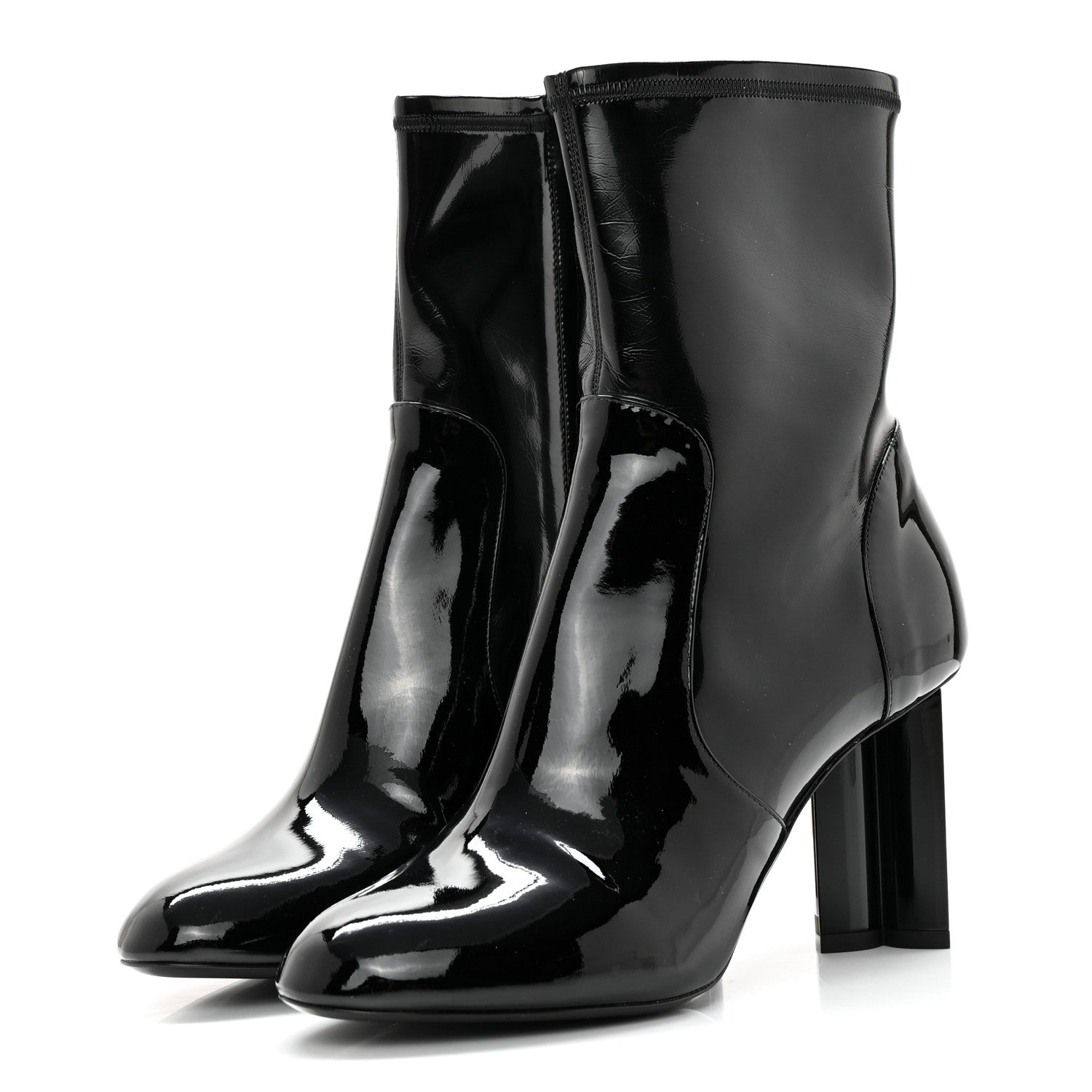 Louis Vuitton Patent Silhouette Ankle Boots 38.5 Black 3 of 11