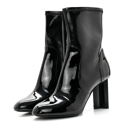 Louis Vuitton Patent Silhouette Ankle Boots 38.5 Black 3 of 11