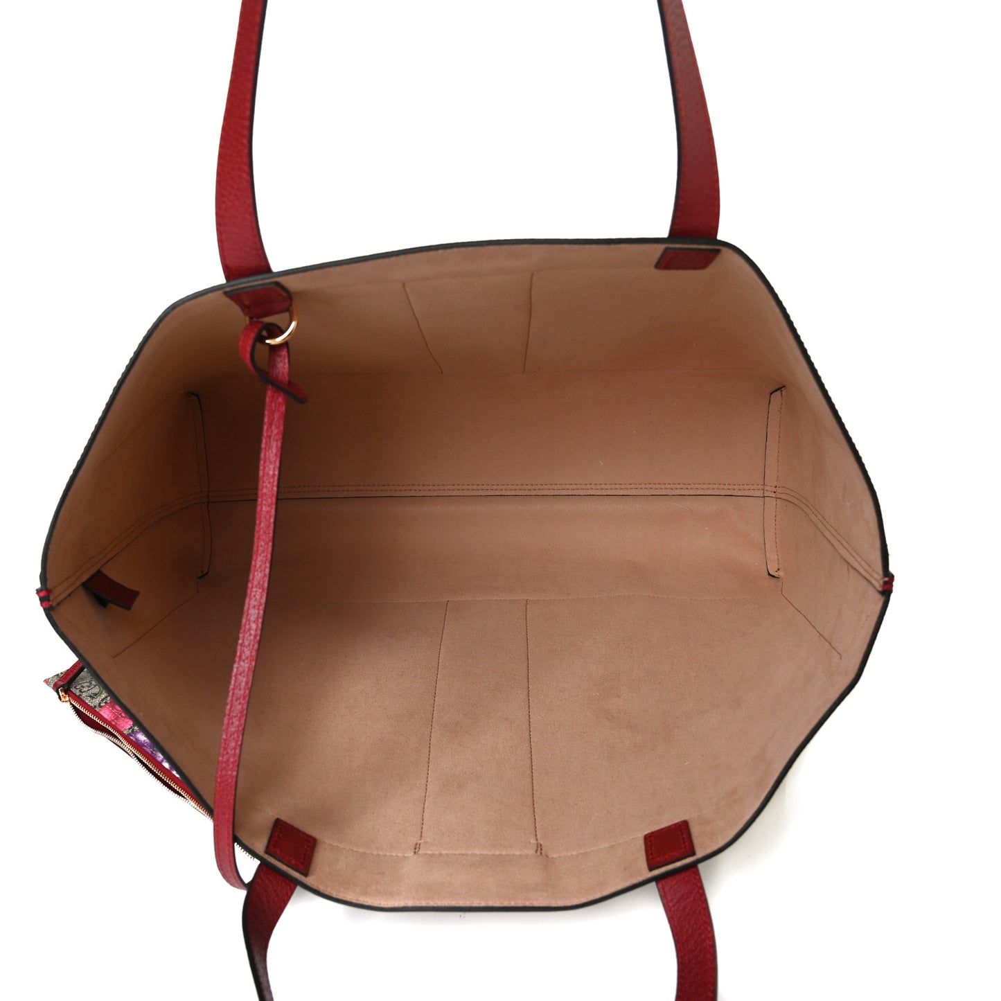 GG Supreme Monogram Flora Web Large Ophidia Tote Red
