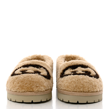 Gucci Shearling Interlocking G Womens Elea Lug Sole Loafers 37.5 Butterscotch Cocoa Beige 2 of 8
