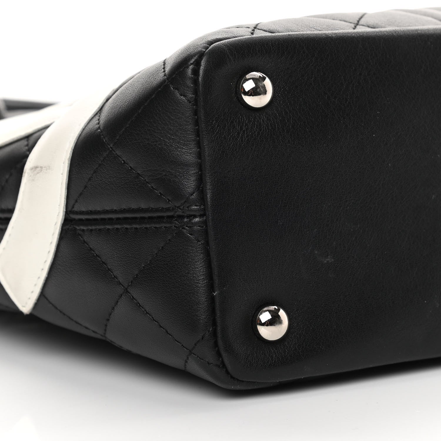 Chanel Calfskin Quilted Medium Cambon Tote Black White 9 of 17
