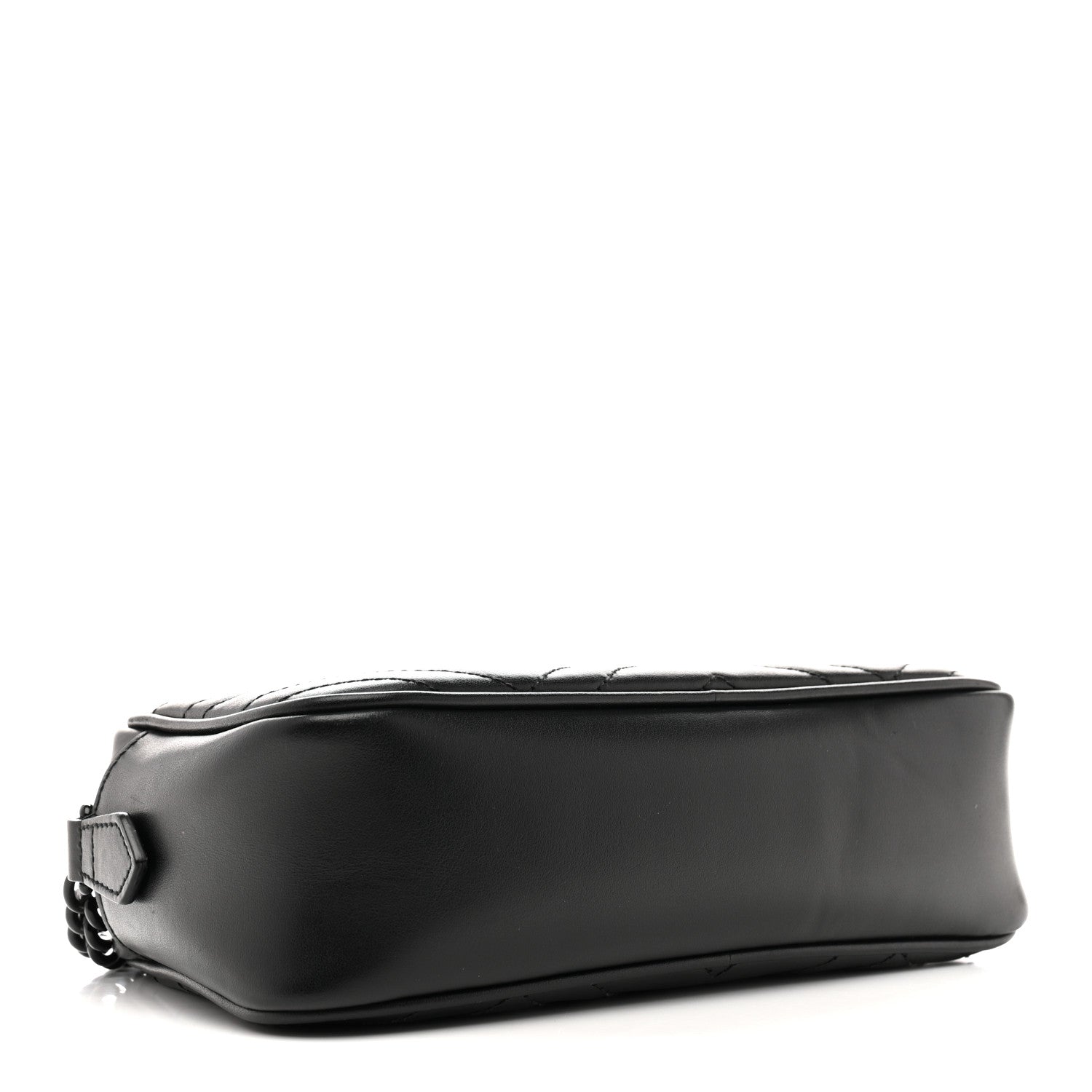 Gucci Calfskin Matelasse Monochrome Small GG Marmont Chain Shoulder Bag Black 4 of 16
