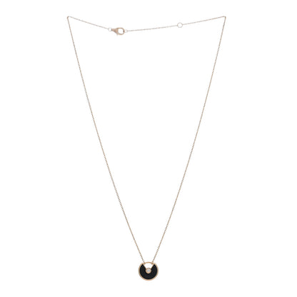Cartier 18K Pink Gold Diamond Black Onyx XS Amulette de Cartier Pendant Necklace 3 of 5