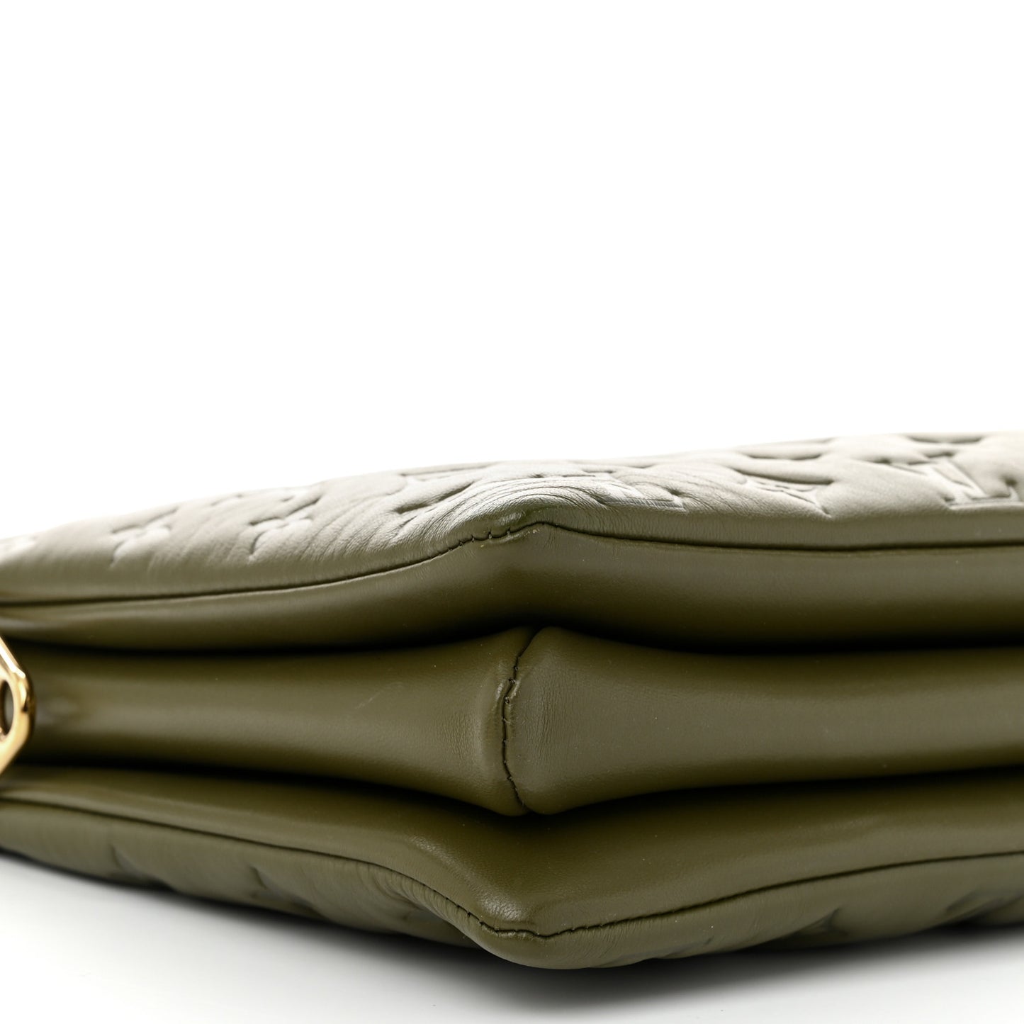 Lambskin Embossed Monogram Coussin MM Khaki