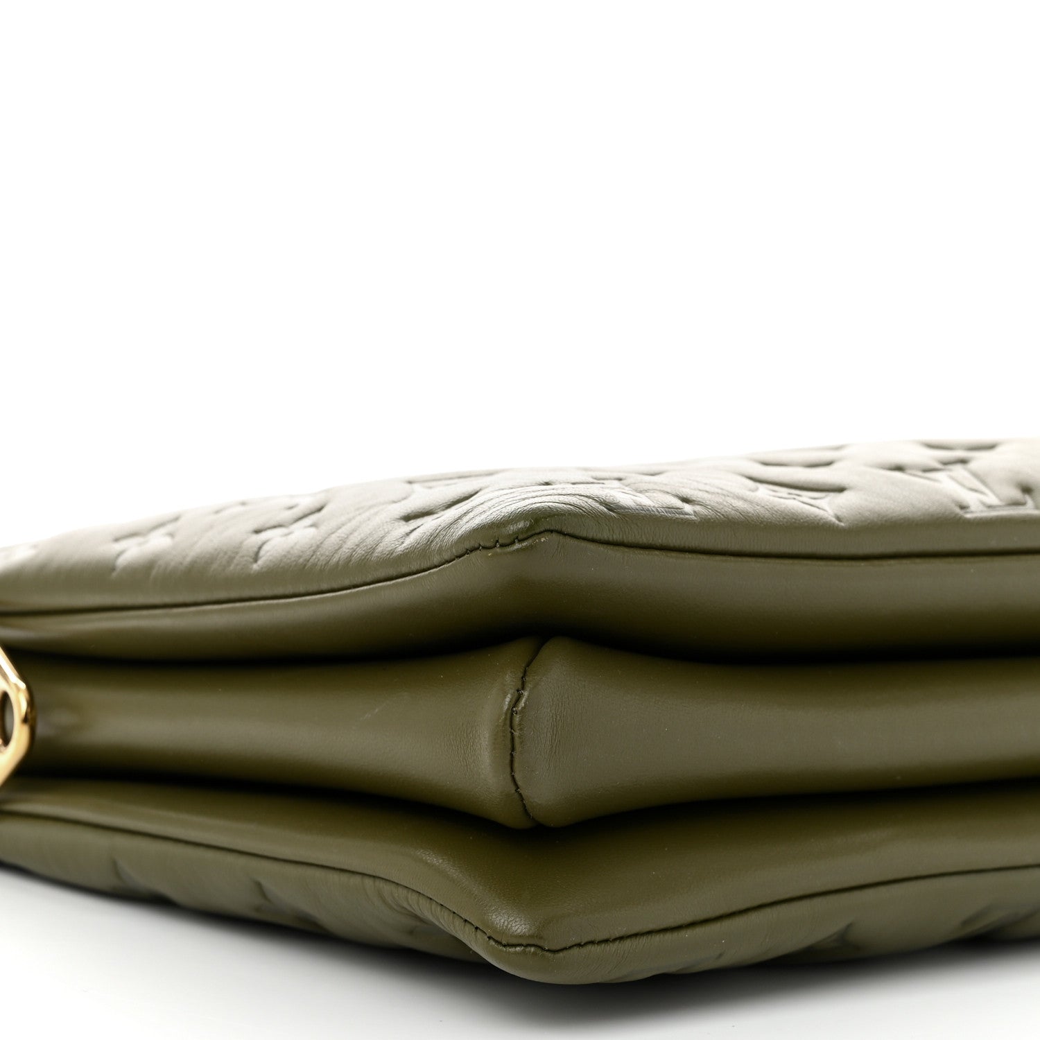 Louis Vuitton Lambskin Embossed Monogram Coussin MM Khaki 10 of 11