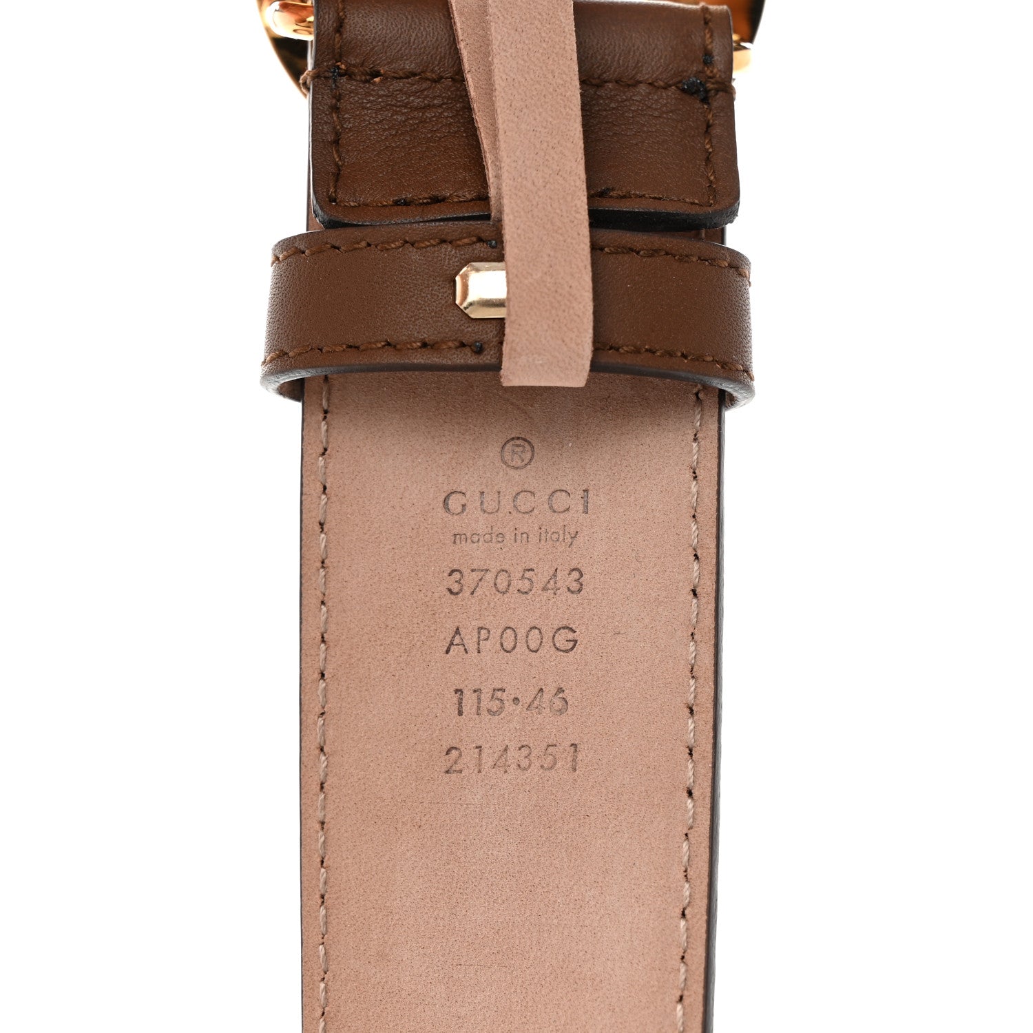 Gucci Calfskin Interlocking G 37mm Belt 115 46 Nut Brown 3 of 5