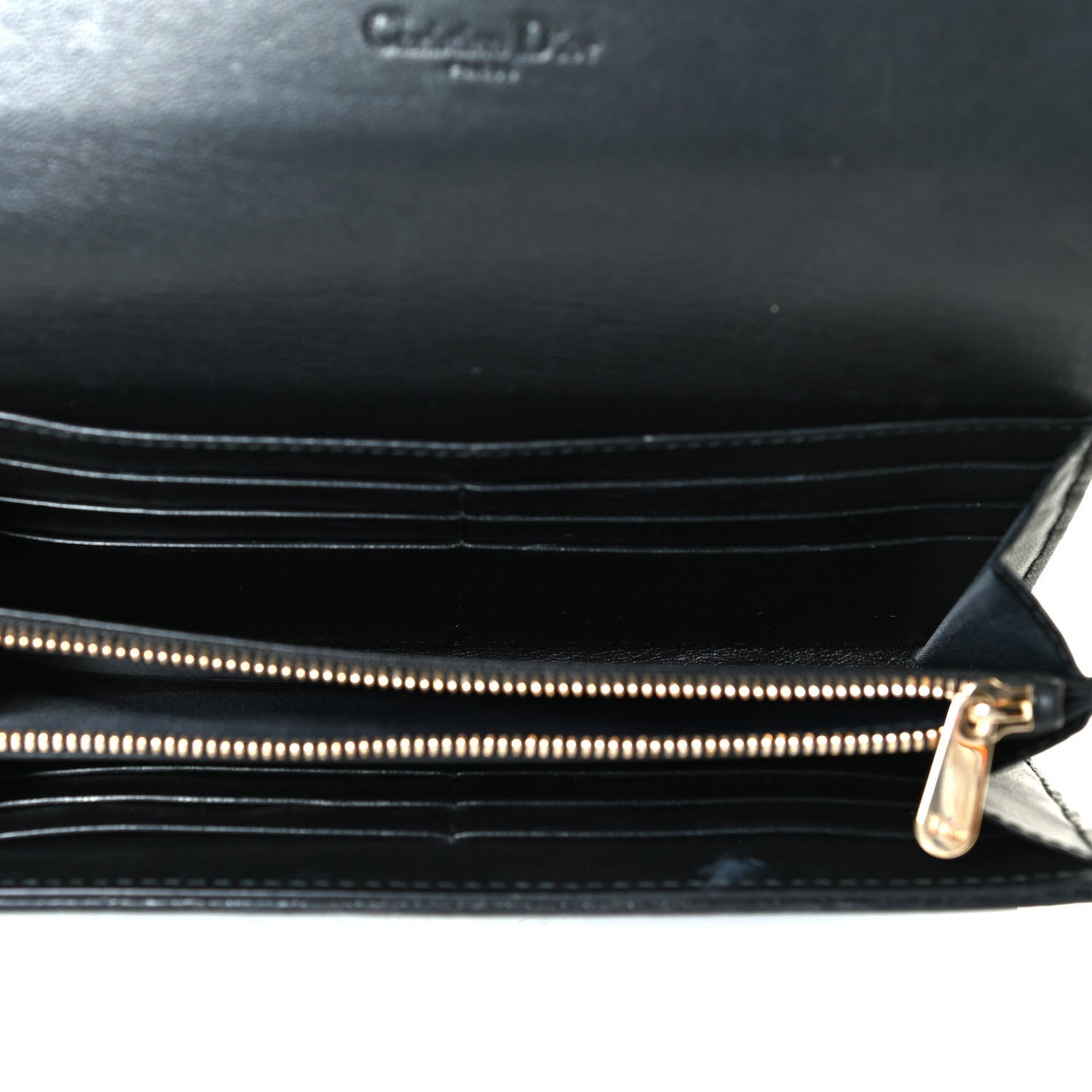 Christian Dior Lambskin Cannage Lady Dior Charm Wallet Black 4 of 8