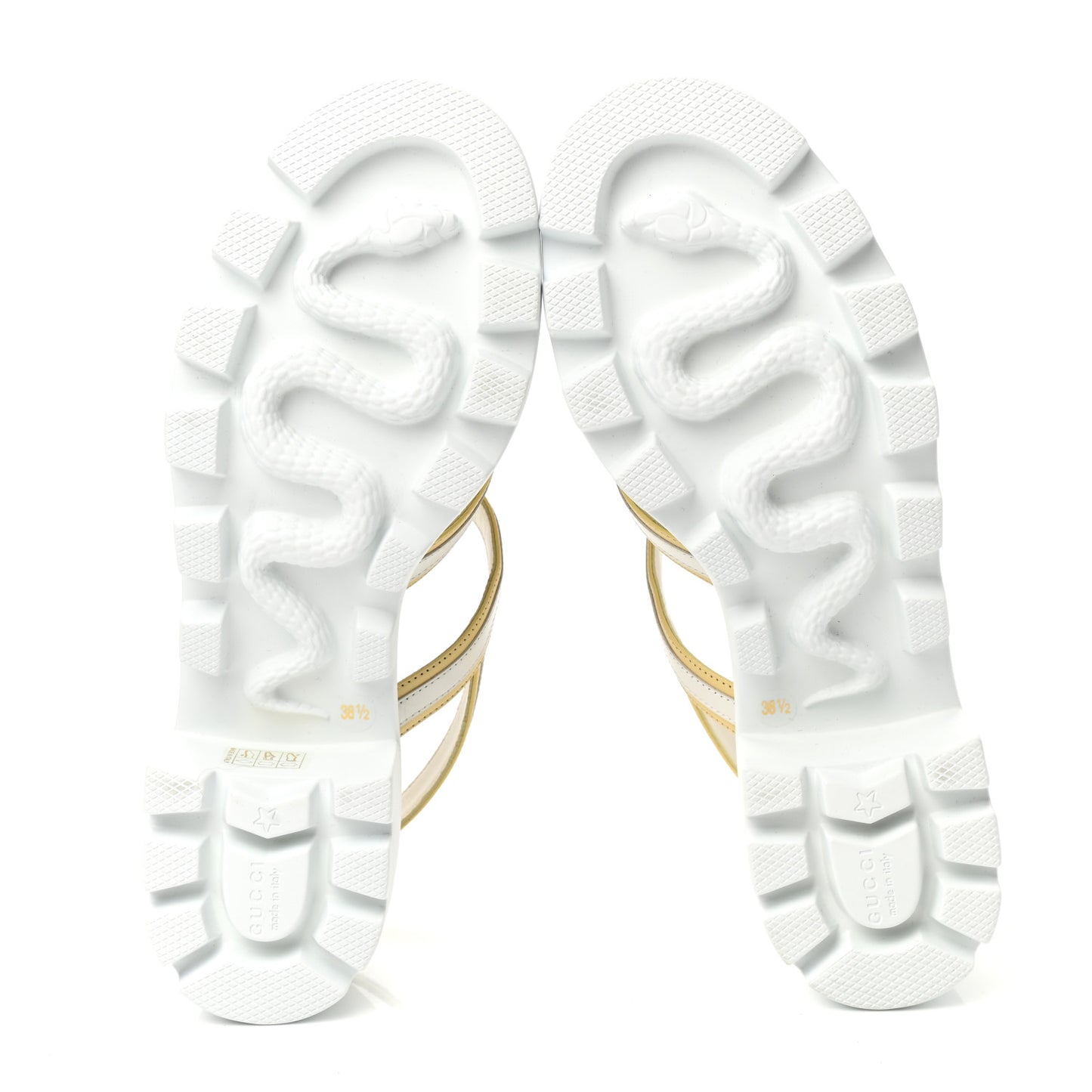 Nappa Platform Lug Sole Sandals 38.5 White Butter