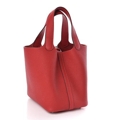 Hermes Taurillon Maurice Picotin Lock 18 PM Rouge Piment 3 of 11