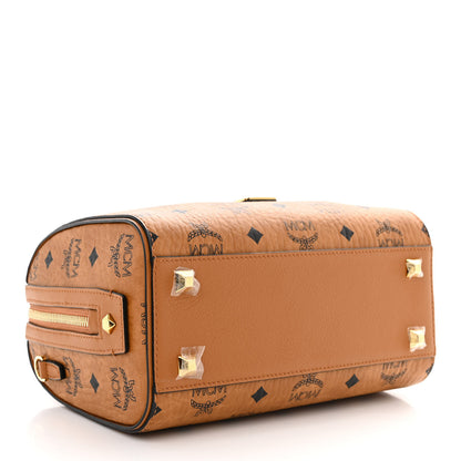 MCM Visetos Small Essential Boston Bag Cognac 4 of 9