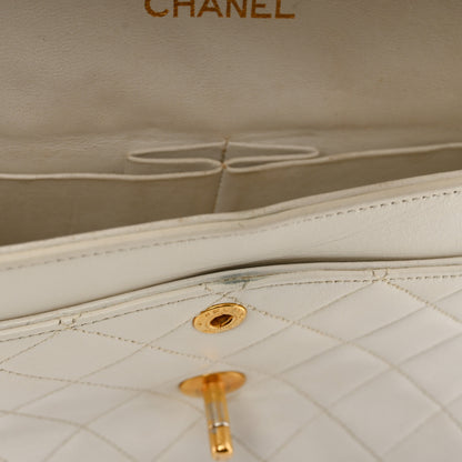 Chanel Lambskin Quilted Medium Double Flap White 15 of 15