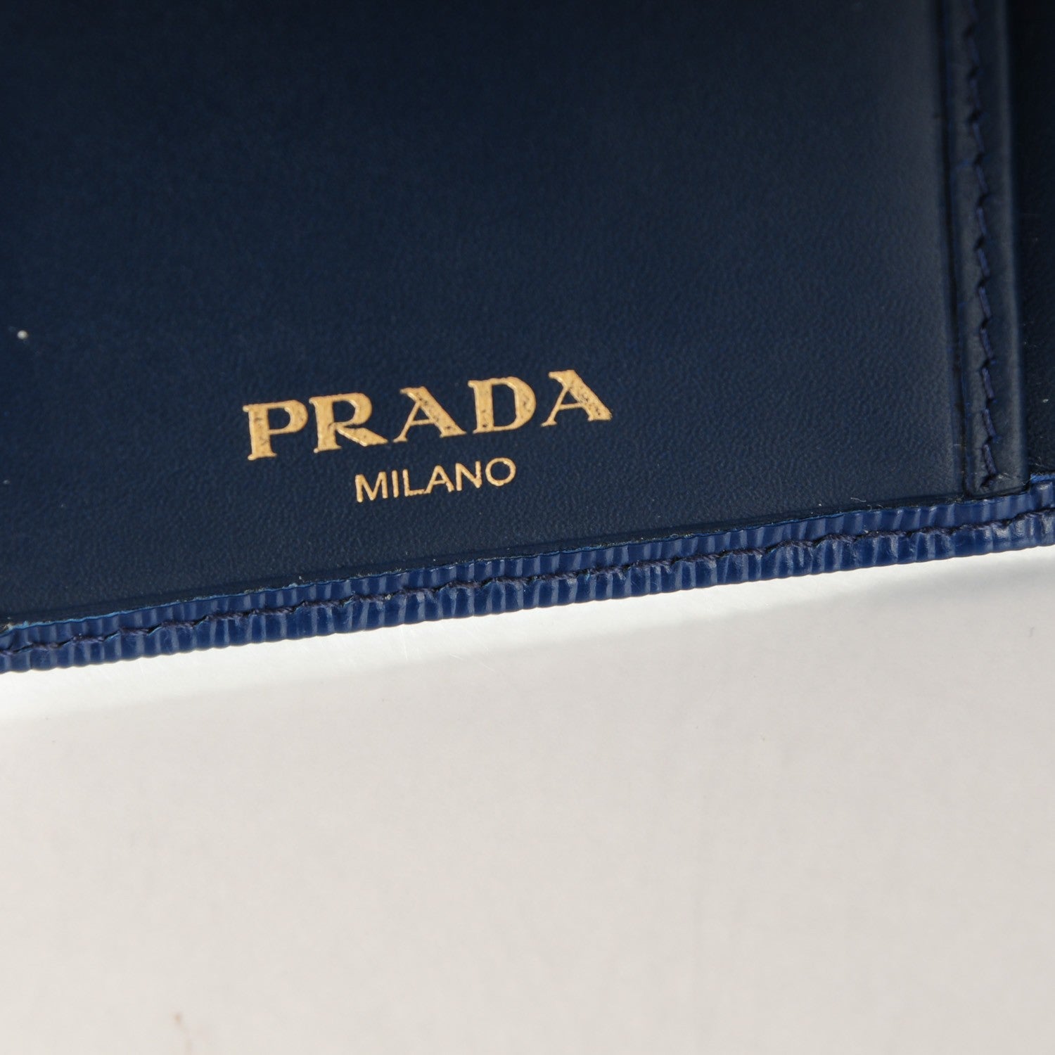 Prada Vitello Move Metal Compact Wallet Cobalto 6 of 8
