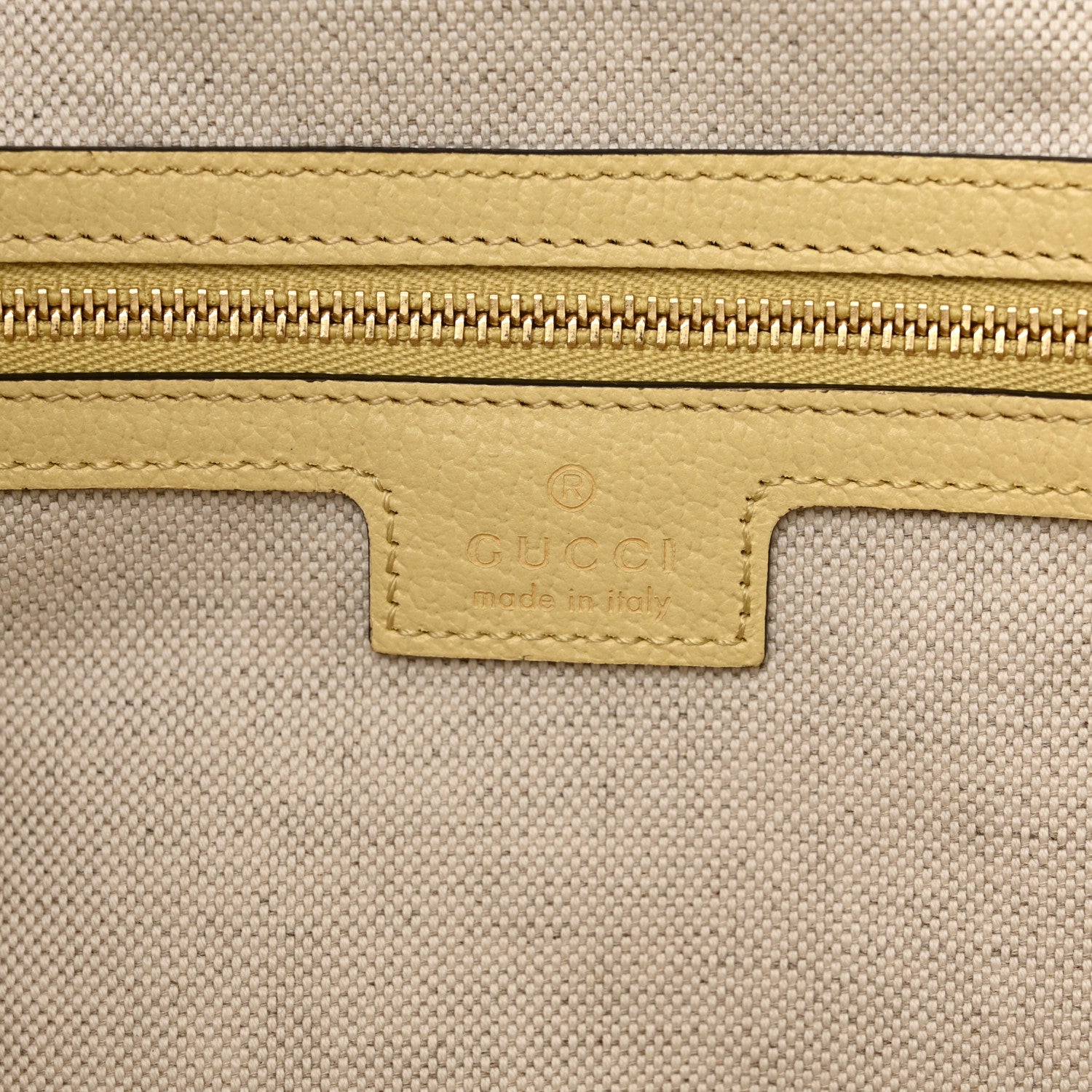 Gucci Monogram Jumbo GG Textured Dollar Calfskin Medium Ophidia Shopping Tote Yellow 6 of 10