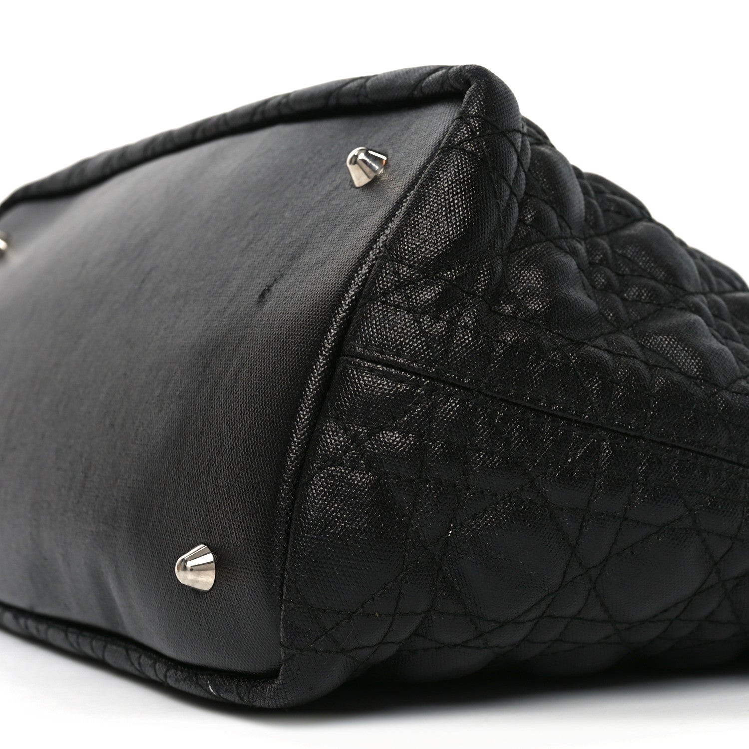Christian Dior Coated Canvas Cannage Small Panarea Tote Black 10 of 12