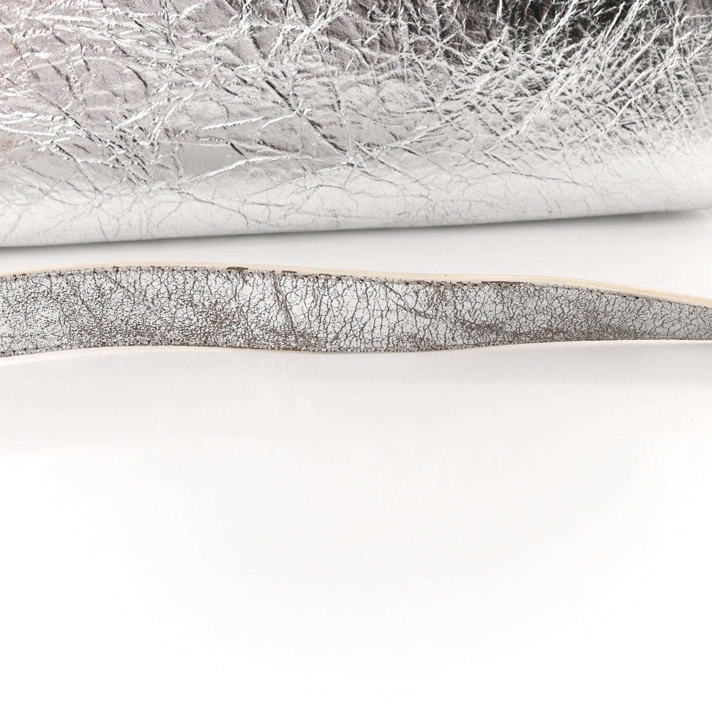 Metallic Calfskin Medium Diorever Flap Silver