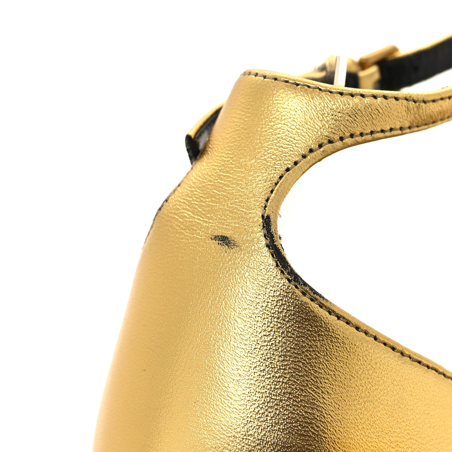 Saint Laurent Metallic Lambskin Opyum 110 Sandals 36.5 Oro 9 of 10