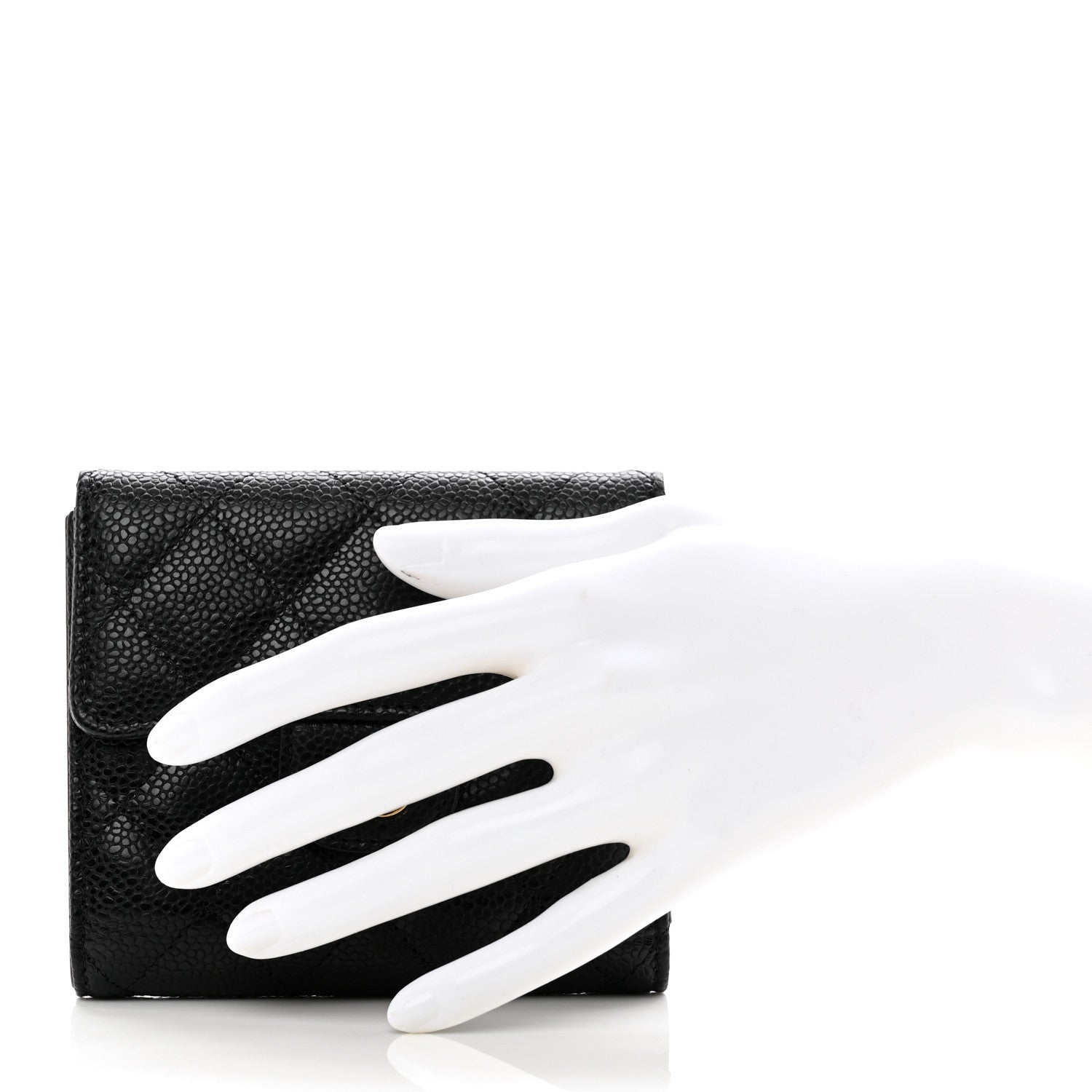 Chanel Caviar Quilted Compact Flap Wallet Black 2 of 8