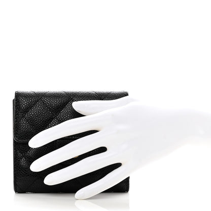 Chanel Caviar Quilted Compact Flap Wallet Black 2 of 8