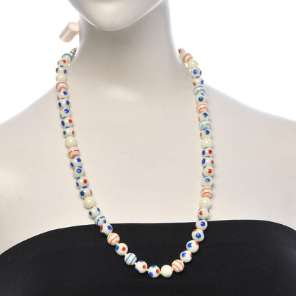 Chanel Painted Beaded CC Necklace White 2 of 7