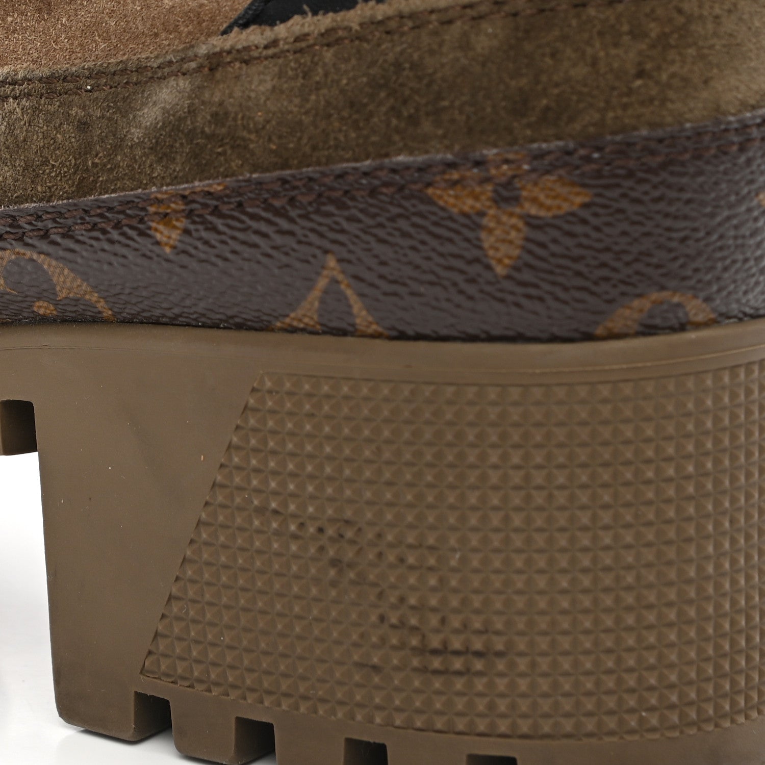 Louis Vuitton Suede Calfskin Monogram Laureate Platform Desert Boots 38 Taupe 14 of 15