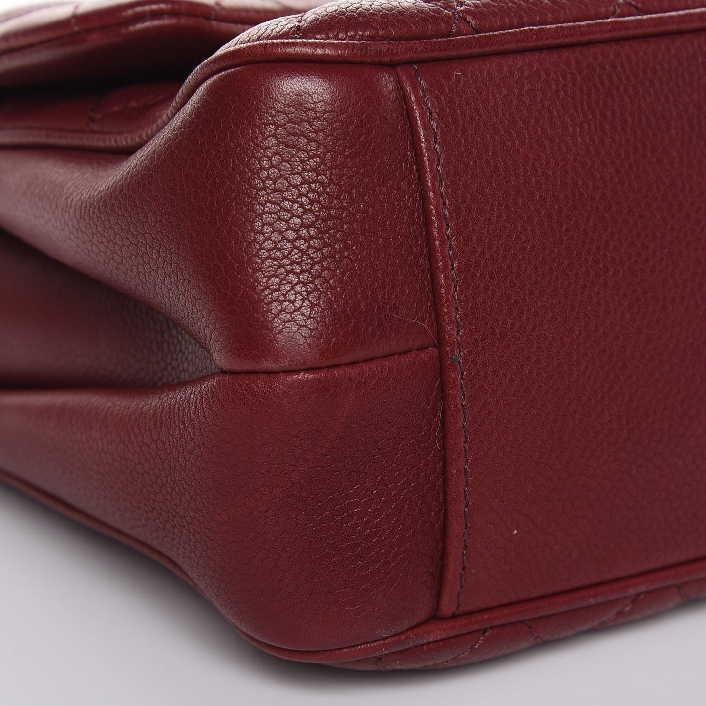 Caviar Quilted Medium Rock In Rome Single Flap Burgundy