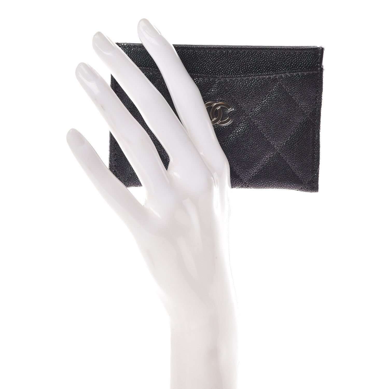 Chanel Iridescent Caviar Quilted Card Holder Black 2 of 9