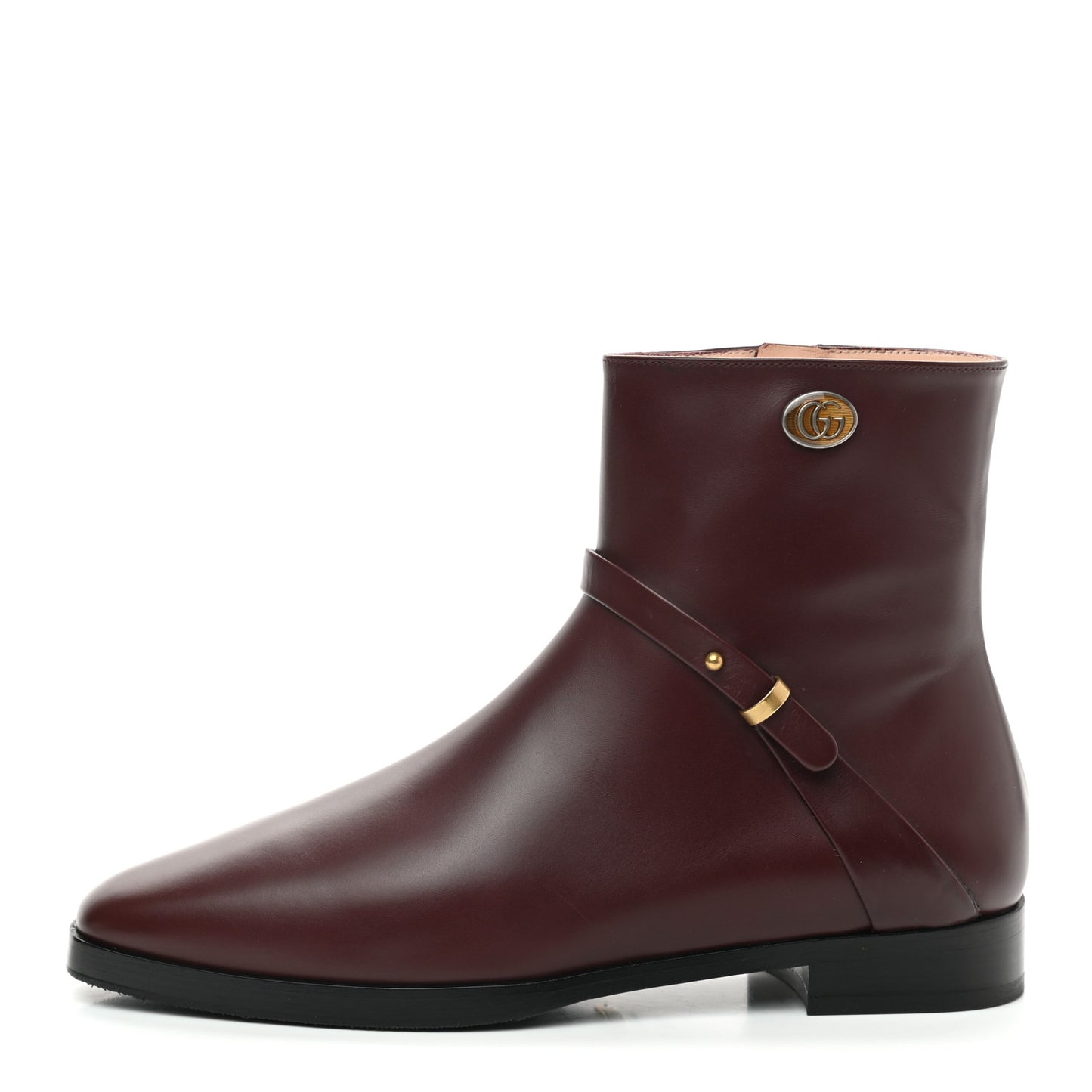 Calfskin Womens GG Ankle Boots 36.5 Vintage Bordeaux