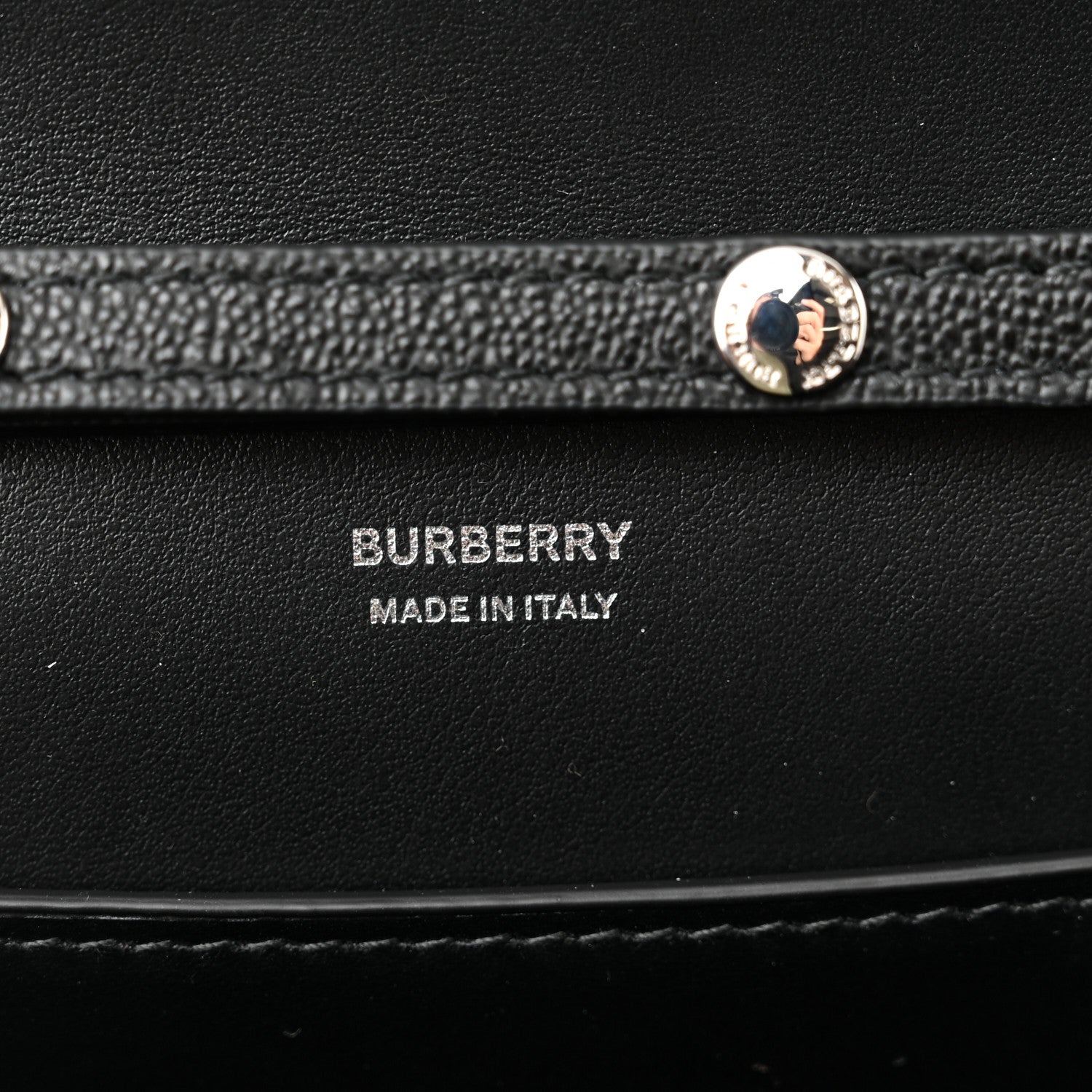 Burberry Smooth Calfskin Logo Embossed Hampshire Crossbody Black 6 of 9