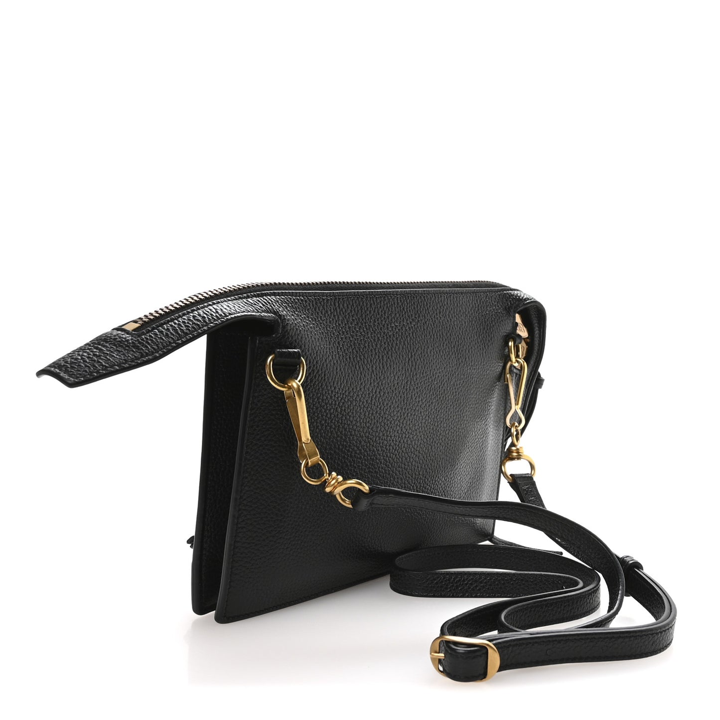 Grained Calfskin Neo Classic Gold Hardware Multipouch Black