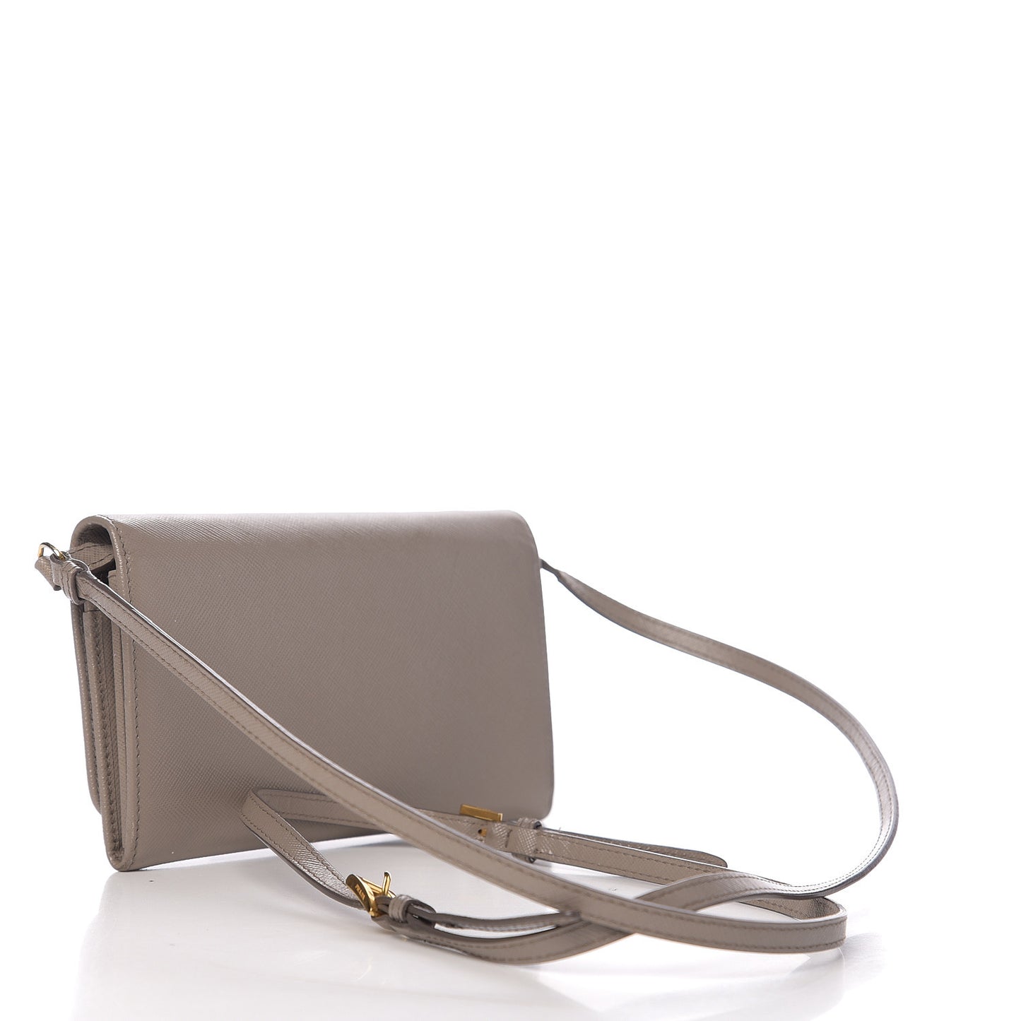 Saffiano Metal Flap Wallet With Strap Argilla