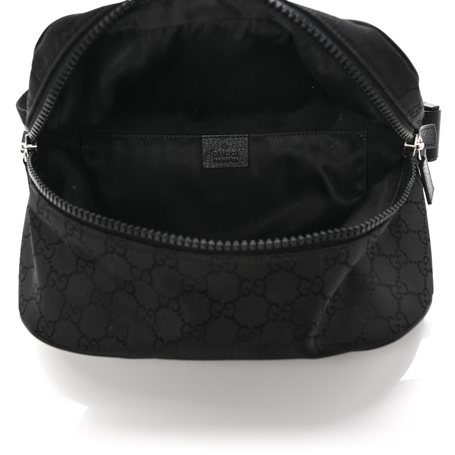 Gucci Nylon Monogram Fanny Pack Belt Bag Black 5 of 8