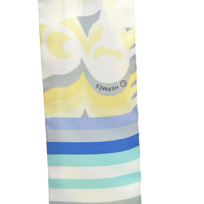 Hermes Silk Brides De Gala Shadow Twilly Gris Jaune Soufre 5 of 6