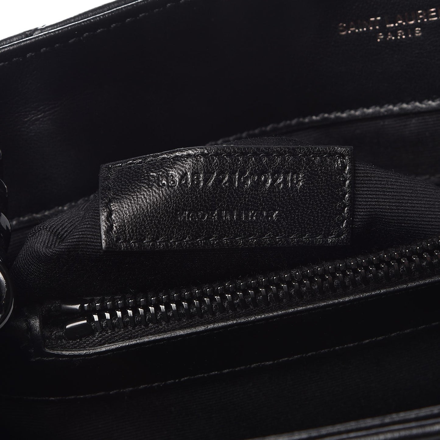 Calfskin Y Quilted Monogram Medium Loulou Chain Satchel Black