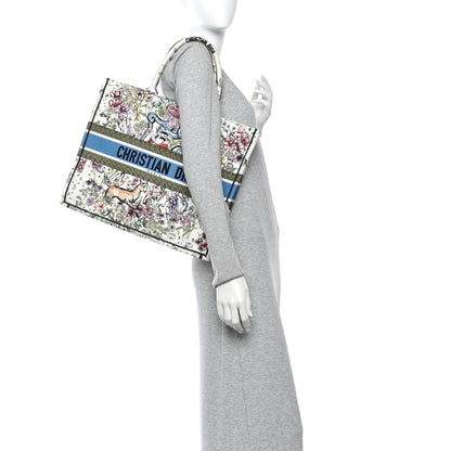 Christian Dior Canvas Embroidered Large D-Constellation Book Tote Latte Multicolor 2 of 13