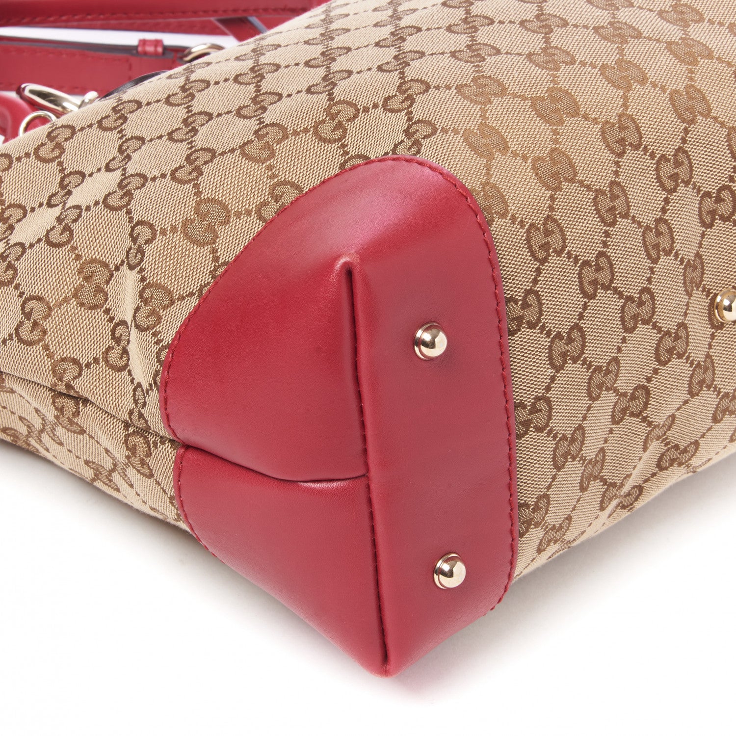 Gucci Monogram Heart Bit Charm Top Handle Tote Red 6 of 8