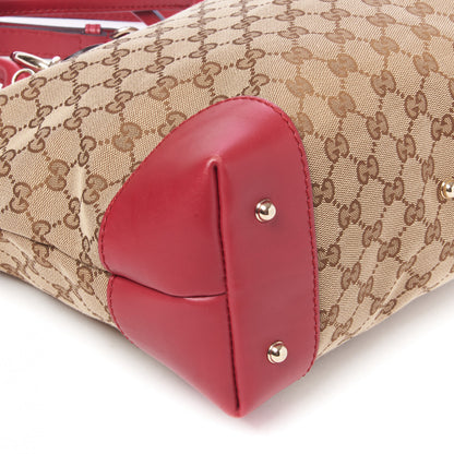 Gucci Monogram Heart Bit Charm Top Handle Tote Red 6 of 8