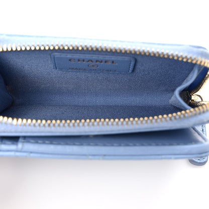 Chanel Lambskin Quilted Compact Zipped Wallet Light Blue 5 of 8