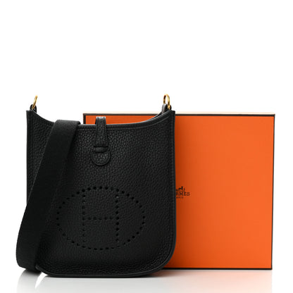 Hermes Taurillon Clemence Evelyne TPM Black 11 of 11