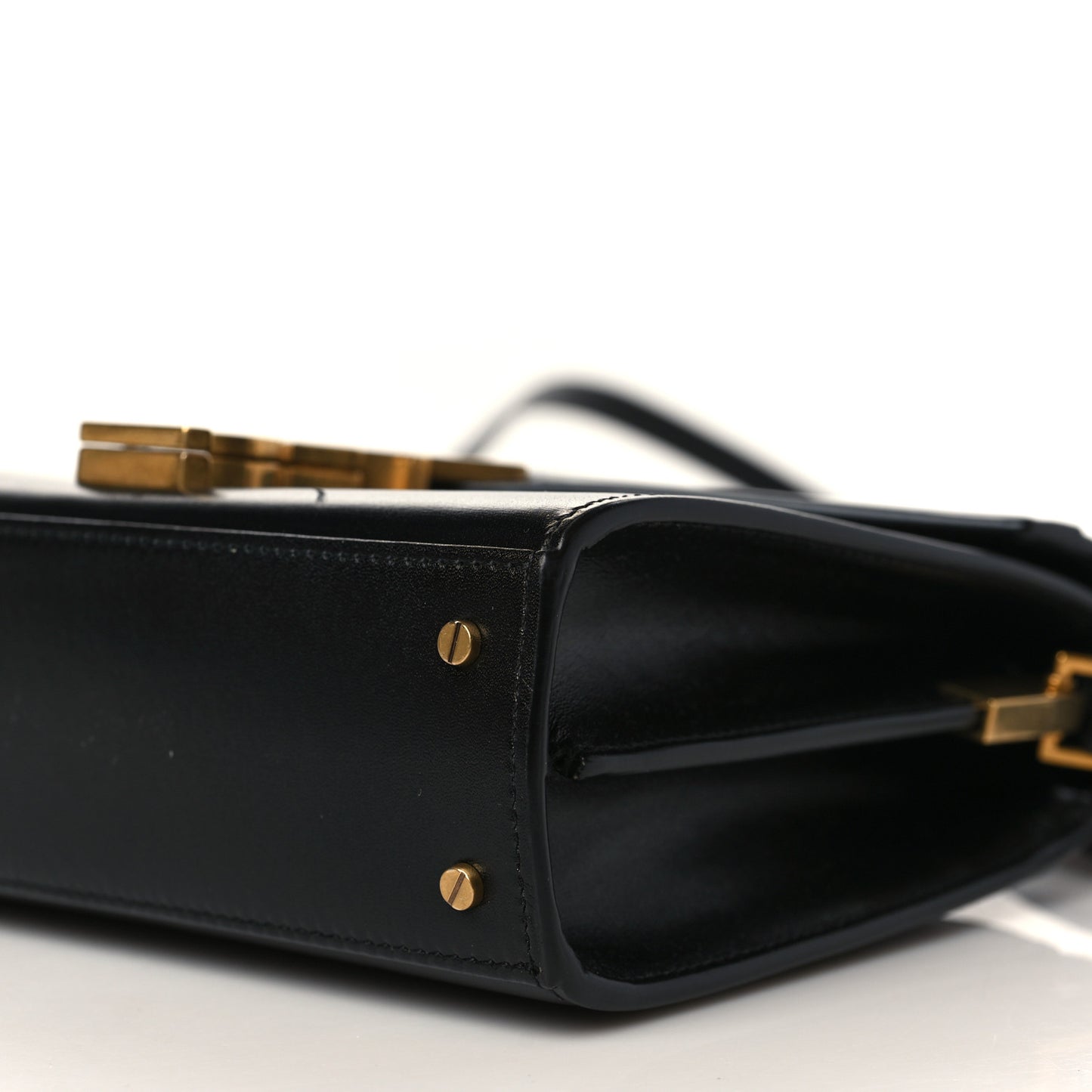 Calfskin Mini Classic Monogram Cassandra Top Handle Black