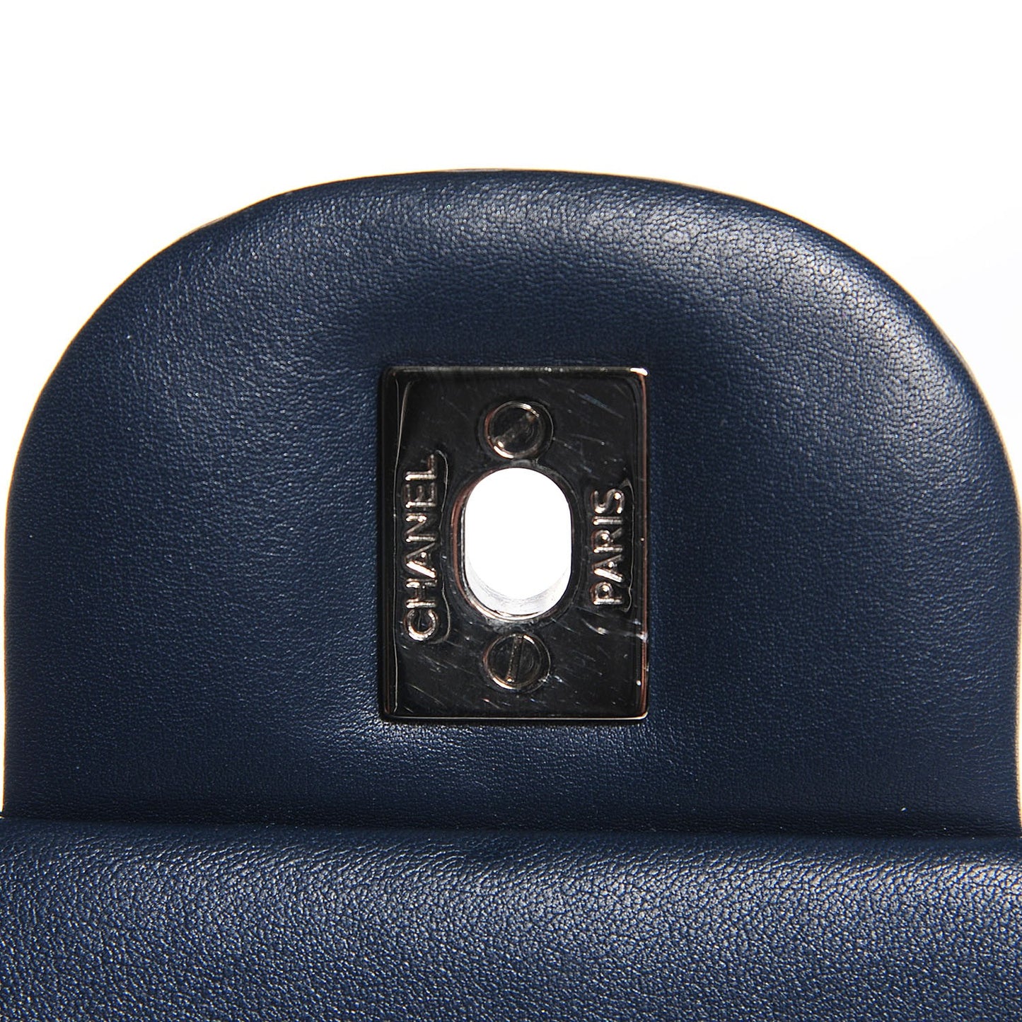 Patent Calfskin Quilted Jumbo Double Flap Blue