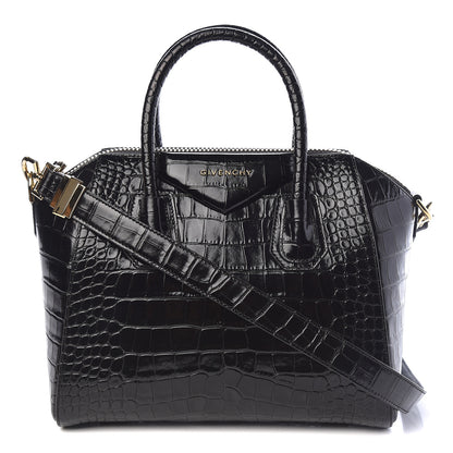 Givenchy Calfskin Crocodile Embossed Small Antigona Black 1 of 10